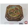 Image 2 : Colman's Mustard Embossed Tin : Hinged Tin : w/Wild Animal Motif (c.1910) (Measures : 7"H x 7"W x 7"