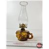 Image 5 : Amber Finger Oil Lamp : Peanut Design (Measures w/Chimney : 11"H)