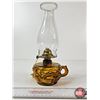 Image 6 : Amber Finger Oil Lamp : Peanut Design (Measures w/Chimney : 11"H)