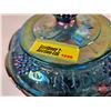 Image 10 : Carnival Glass Compote Indiana Glass w/Lid (Measures : 10"H)