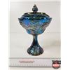 Image 3 : Carnival Glass Compote Indiana Glass w/Lid (Measures : 10"H)