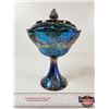 Image 4 : Carnival Glass Compote Indiana Glass w/Lid (Measures : 10"H)