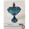 Image 5 : Carnival Glass Compote Indiana Glass w/Lid (Measures : 10"H)