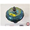Image 9 : Carnival Glass Compote Indiana Glass w/Lid (Measures : 10"H)