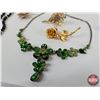 Image 2 : Costume Jewelry : Broaches ; Black Bead Necklace ; Rhinestone Necklace (10 pcs)