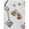 Image 12 : Costume Jewelry : Bangles ; Clip-on Earrings ; Necklaces ; etc