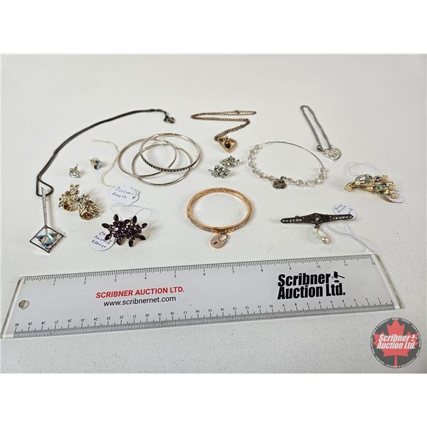 Costume Jewelry : Bangles ; Clip-on Earrings ; Necklaces ; etc