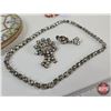 Image 2 : Costume Jewelry : Necklaces ; Bracelet ; Earrings ; Brooch c/w Nippon Hand-Painted Trivet (6"Dia)