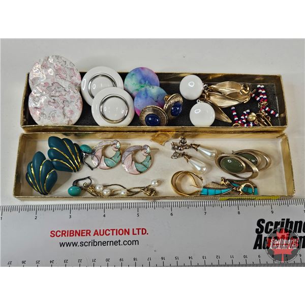 Vintage Earrings : Clip-On and Stud (15 Pairs)