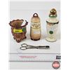 Image 1 : Combo : - Chocolate Glass Footed Sugar Bowl - Silver Plated Sugar Tongs - H.C Royal Bavaria Sugar Sh