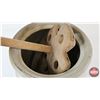 Image 9 : Medalta 3 Gallon Butter Churn w/Paddle  (Note : Lid has Chip) (Paddle Length : 40")