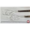 Image 13 : Dining Collector Group : Salad Server Set ; Crystal Salt & Pepper Shakers ; 1940 Silver Cup ; Antiqu