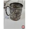 Image 5 : Dining Collector Group : Salad Server Set ; Crystal Salt & Pepper Shakers ; 1940 Silver Cup ; Antiqu