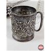 Image 7 : Dining Collector Group : Salad Server Set ; Crystal Salt & Pepper Shakers ; 1940 Silver Cup ; Antiqu
