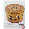 Image 1 : Vintage Pretzel Tin : Amish Motif :" Victor Brand : Sturgis Pretzel Co. Inc , Reading, PA" (Measures