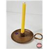 Image 6 : Antique Trio: - Lady Clock (9"H) - Metal Paper Clip - Finger Candle Holder