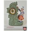 Image 8 : Antique Trio: - Lady Clock (9"H) - Metal Paper Clip - Finger Candle Holder