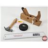 Image 1 : Tool Trio : - Ott Wood Plane (Measures : 9-1/2"L) - 6oz Hammer - 50 ft Tape Measure