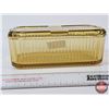 Image 4 : Gold Depression Glass Covered Refrigerator Dish (Note : Minor Chip on Edge - Sanded Smooth, Not Shar