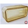 Image 7 : Gold Depression Glass Covered Refrigerator Dish (Note : Minor Chip on Edge - Sanded Smooth, Not Shar
