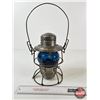 Image 1 : CNR Railway Lamp : Blue Lense (Measures : 9-1/4"H)