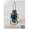 Image 6 : CNR Railway Lamp : Blue Lense (Measures : 9-1/4"H)
