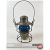 Image 7 : CNR Railway Lamp : Blue Lense (Measures : 9-1/4"H)
