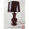 Image 4 : Medalta Oxblood Electric Lamp : No. 423A : w/Original Shade (1947) (Measures : 22-1/4"H)