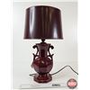 Image 5 : Medalta Oxblood Electric Lamp : No. 423A : w/Original Shade (1947) (Measures : 22-1/4"H)