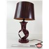 Image 6 : Medalta Oxblood Electric Lamp : No. 423A : w/Original Shade (1947) (Measures : 22-1/4"H)