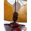 Image 7 : Medalta Oxblood Electric Lamp : No. 423A : w/Original Shade (1947) (Measures : 22-1/4"H)