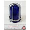Image 1 : Blue Glass Caged Maritime Bulkhead Light Lense  (Measures : 6-1/4"H)