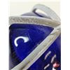 Image 5 : Blue Glass Caged Maritime Bulkhead Light Lense  (Measures : 6-1/4"H)
