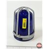 Image 6 : Blue Glass Caged Maritime Bulkhead Light Lense  (Measures : 6-1/4"H)