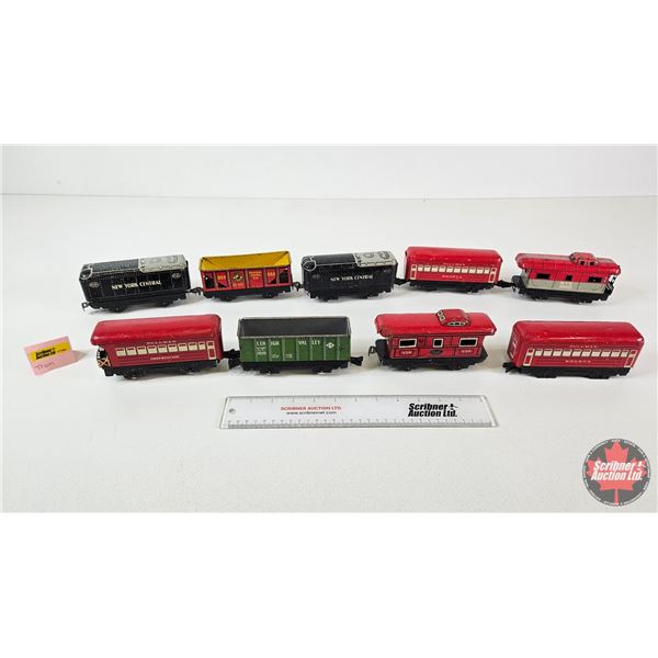 Marx Toy Tin Train Cars (9) : "O" Gauge