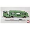 Image 3 : Vintage Tonka Car Hauler Truck & Trailer (Measures : 5"H x 4"W x 18-1/2"D)