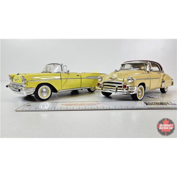 Diecast Model Cars (2) : (1:18 Scale) : - 1950 Chevy Bel Air Hardtop - 1957 Chevy Bel Air Convertibl