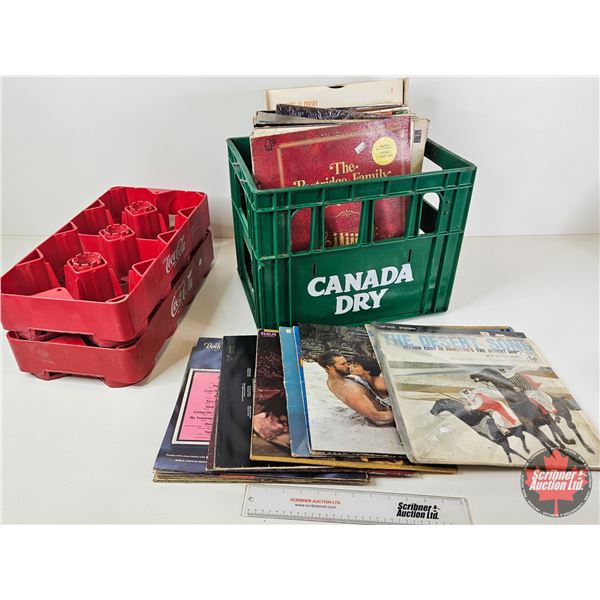 Album Collection (60+) : Large Variety of 60's ; 70's ; 80's (Pop & Country) c/w Canada Dry Crate &