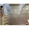 Image 10 : Antique Showcase : 2 Shelves : Sliding Mirror Doors : Cast Iron Front Legs (Measures : 40"H x 48"W x