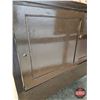 Image 7 : Antique Showcase : 2 Shelves : Sliding Mirror Doors : Cast Iron Front Legs (Measures : 40"H x 48"W x