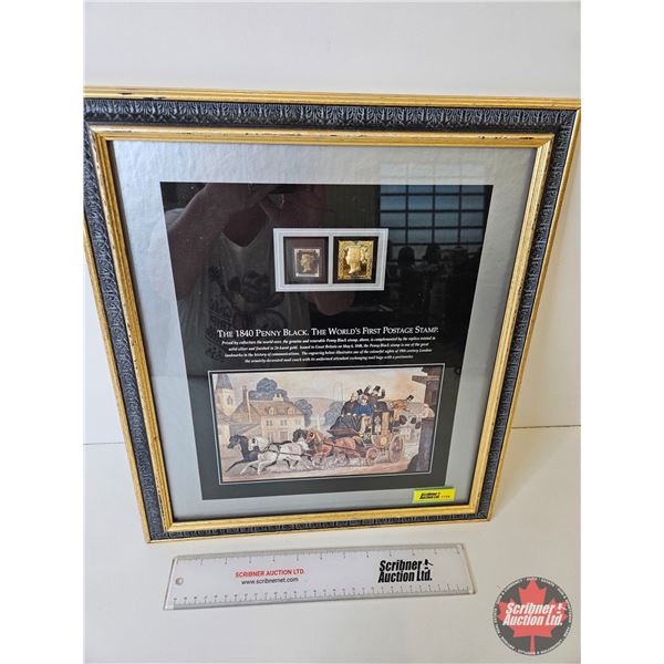 Commemorative Display "The 1840 Penny Black The World's First Postage Stamp" (c/w Replica Stamp Meda