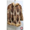 Image 1 : Fur Coat : Muskrat & Possibly Coyote or Fox Collar and Bottom Trim : Size Unknown (Note : Seam Separ