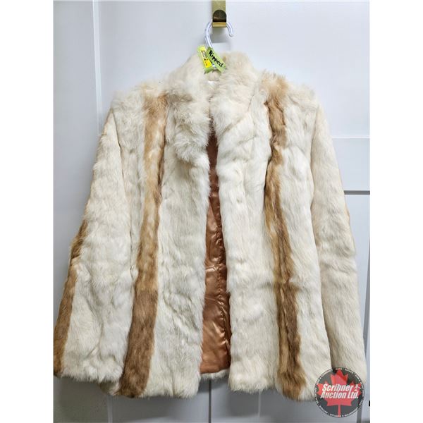 Fur Coat : Rabbit : Opera Brand : Size Small  (Note : Hole in Left Hand Sleeve Elbow)