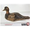 Image 3 : Wooden Duck Decoy (Consignor Tag - Working Black Glass Eyes From Lake St.Peter 1920)  (Measures : 6"