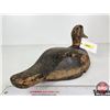 Image 4 : Wooden Duck Decoy (Consignor Tag - Working Black Glass Eyes From Lake St.Peter 1920)  (Measures : 6"
