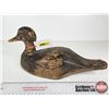 Image 9 : Wooden Duck Decoy (Consignor Tag - Working Black Glass Eyes From Lake St.Peter 1920)  (Measures : 6"