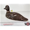 Image 3 : Wooden Duck Decoy (Consignor Tag - Working Blue Bill Hen Painted Eyes From Verdun, PQ 1920's)  (Meas
