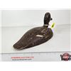 Image 4 : Wooden Duck Decoy (Consignor Tag - Working Blue Bill Hen Painted Eyes From Verdun, PQ 1920's)  (Meas