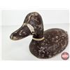 Image 7 : Wooden Duck Decoy (Consignor Tag - Working Blue Bill Hen Painted Eyes From Verdun, PQ 1920's)  (Meas