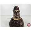 Image 8 : Wooden Duck Decoy (Consignor Tag - Working Blue Bill Hen Painted Eyes From Verdun, PQ 1920's)  (Meas